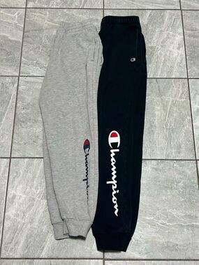 Champion Joggers Bundle Youth Large Black Grey Sweatpants